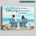 Custom Couple Beach Canvas: 'You & Me, We Got This' Personalized Art