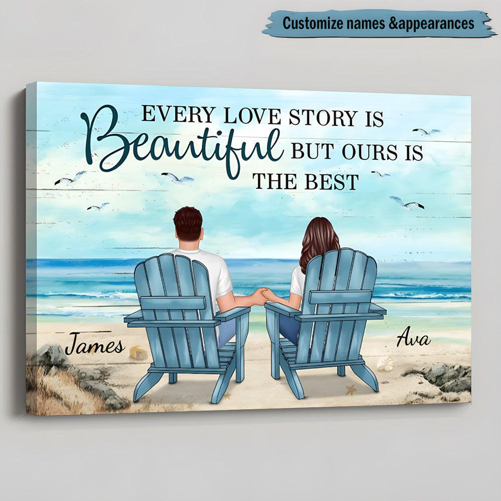 Custom Couple Beach Canvas: 'You & Me, We Got This' Personalized Art