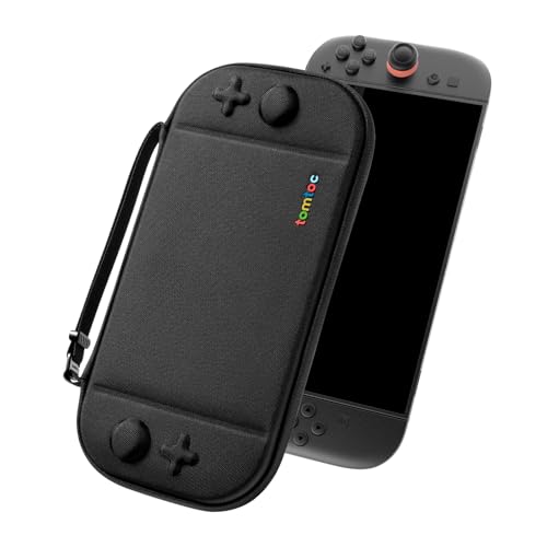 tomtoc Slim Carring Case for Nintendo Switch 2, Military Grade Protection | Odorless Felt Protective Hard Shell with 12 Game Card Slots, Portable Travel Storage Bag with Original Patent, Soft Interior