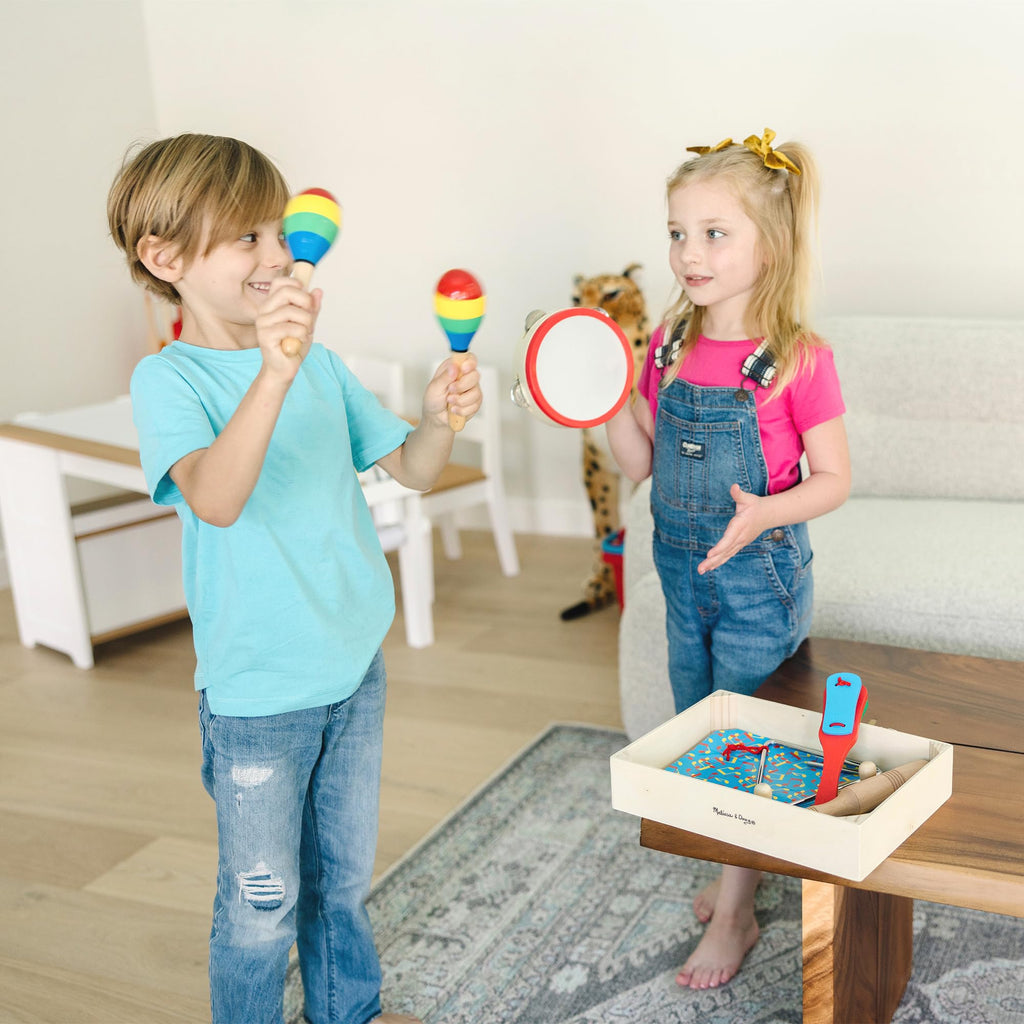 Melissa & Doug Band-in-a-Box Clap! Clang! Tap! - 10-Piece Musical Instrument Set