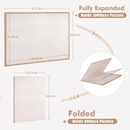 Piecevana Jigsaw Puzzle Board for 1000 Pieces | Foldable Puzzle Board, 29.84" x 21.96" Felt Display Board for Adults Mom Dad