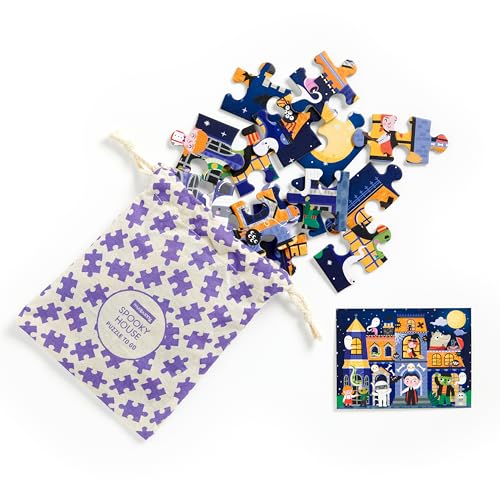 Mudpuppy - Spooky House 36 Piece Puzzle to Go for Kids | Ages 3-5, 4-6, Reusable Pouch For Travel, Postcard Included, Haunted Themed, Family Fun, Screen-Free Play, FSC Certified