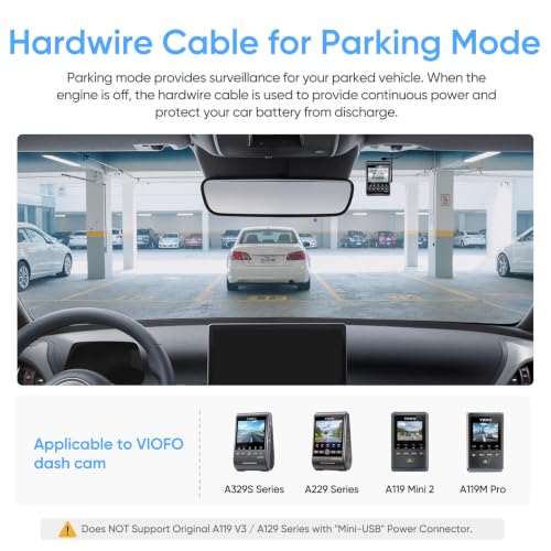 VIOFO HK4 Hardwire Kit with 8pcs Full Set Circuit Fuse Tap, Type-C Port, for A329 series/A229 series/A119Mini2/A139Pro/WM1/T130 Dash Cam