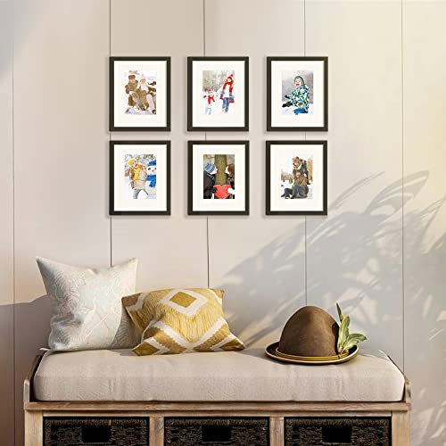 upsimples 8x10 Picture Frames, Gallery Wall Frames Set of 5, Black | Photo Frame Collage Wall Decor, 8 x 10 Frame, 5x7 Frame with Mat for Family, Baby, Hallway, Christmas