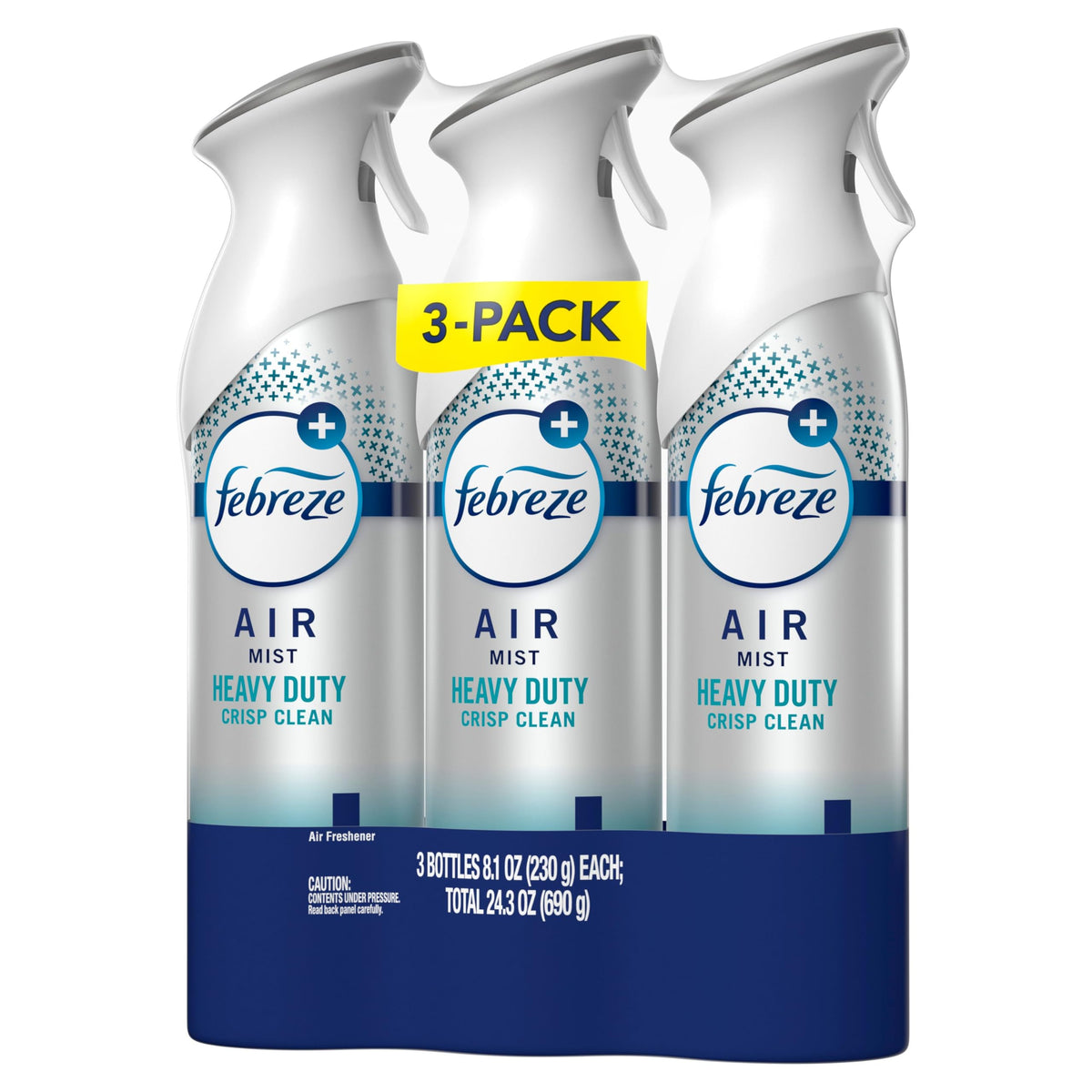 Febreze Air Mist, Air Freshener Spray, Odor Fighting Room Spray, Deodorizer for Home Bathroom Kitchen Office Apartment Dorm Room Classroom, Heavy Duty Crisp Clean Scent, 8.1oz (Pack of 3)