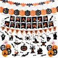 Halloween Decorations Indoor Set – Reusable Happy Halloween Banner | Bunting Garland, Trick or Treat Sign with Spooky Hanging Decorations for Party, Home & Office