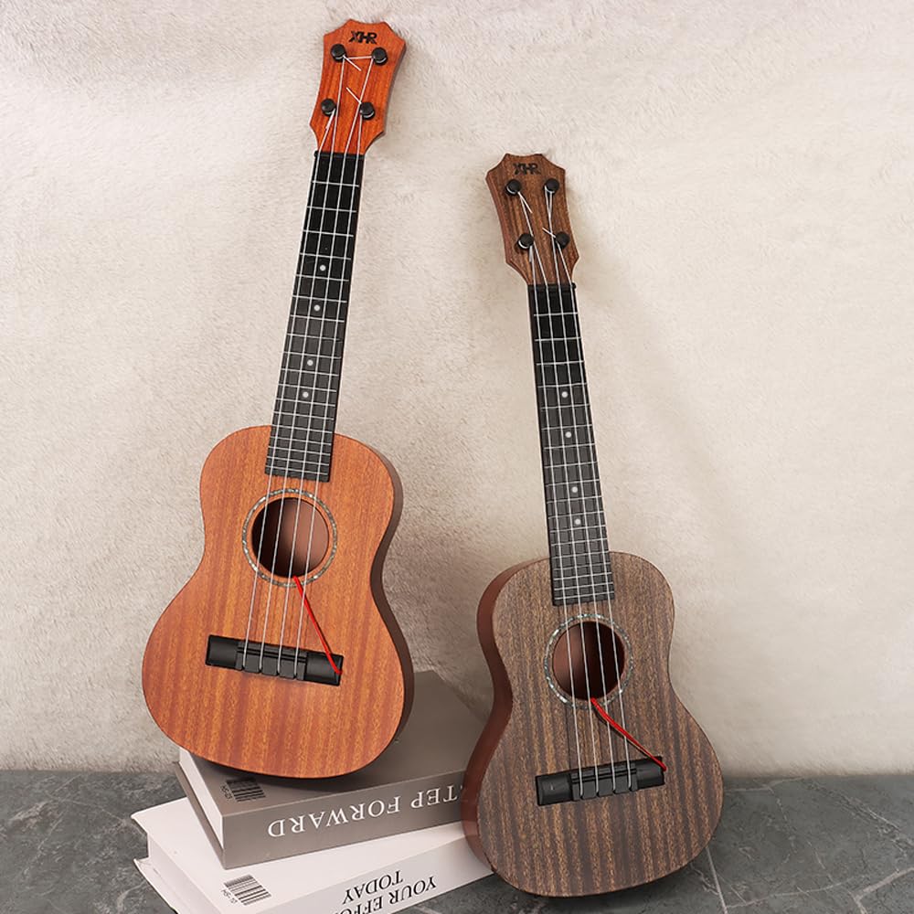 Raimy 17in Kids Ukulele Mini Guitar with Picks for Toddler Boys Girls | 4 Strings Children Musical Instruments, Educational Toys, Beginner Birthday Gift, Easy Strumming and Learning Fun (Mahogany)