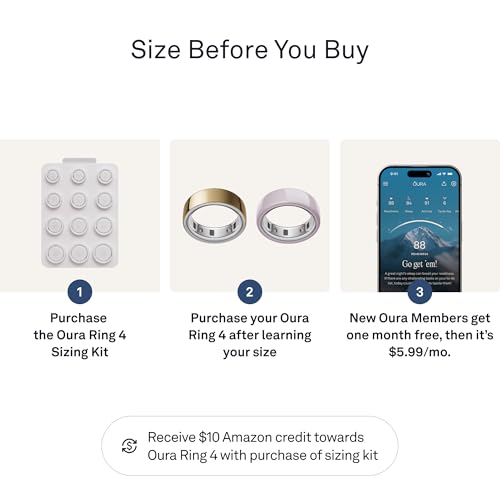 OURA Ring 4 Sizing Kit - Size Before You Buy | Unique Sizing, Not Standard US Ring Sizes - Receive Credit for Oura Ring 4 Purchase
