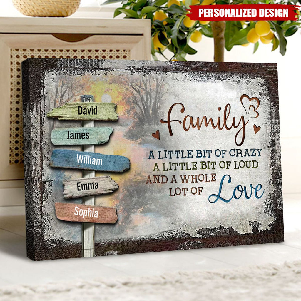 Our Crazy Loud Love - Personalized Family Vintage Sunset Poster / Canvas