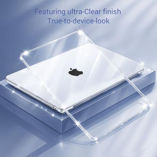 MOSISO Compatible with MacBook Air 13 inch Case M5 2026 M4 M3 M2 2025-2022 | A3449 A3240 A3113 A2681, Hard Shell&Keyboard Cover&Screen Film&Type C for MacBook Air 13.6 inch Case, Crystal Clear