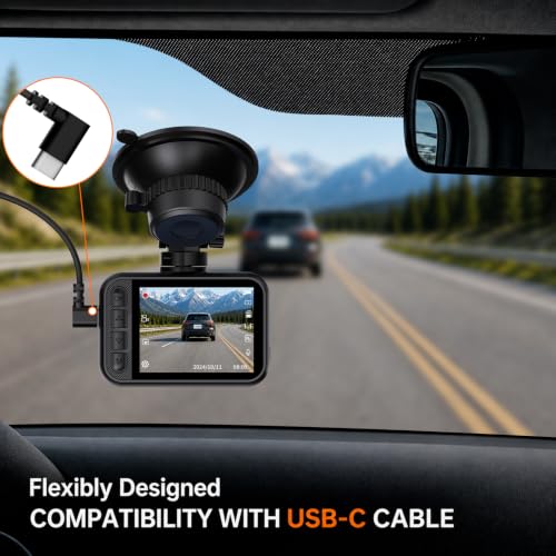 Dash Cam Front and Rear for Cars, 2.5K+1080P Dual Camera with 2" Screen | WDR Night Vision, 170° Lens, G-Sensor, Loop Recording, 360° Mount, Mini Design, 256GB Max, 24H Parking, SD Card Not Included