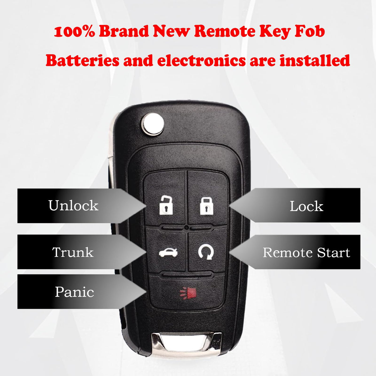 MechanMagic Flip Key Fob Replacement Fits for Chevy Equinox Camaro 2010-2019 Cruze Malibu Impala Sonic GMC Terrain Buick Lacrosse Regal Verano Encore Keyless Entry Remote Control 2 Sets