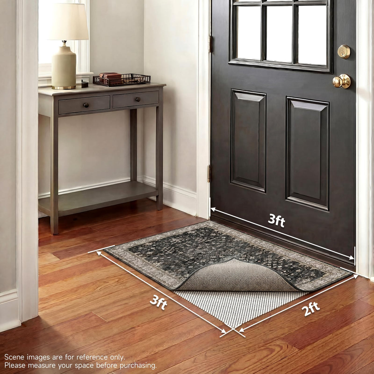 Veken Non Slip Rug Pad Gripper for Hardwood Floors, Strong Anti Slip and Skid Mat, Keep Rugs Safe and in Place for Tile, Carpet Liner Grippers Under Area Rugs, 2x3 Ft Pads