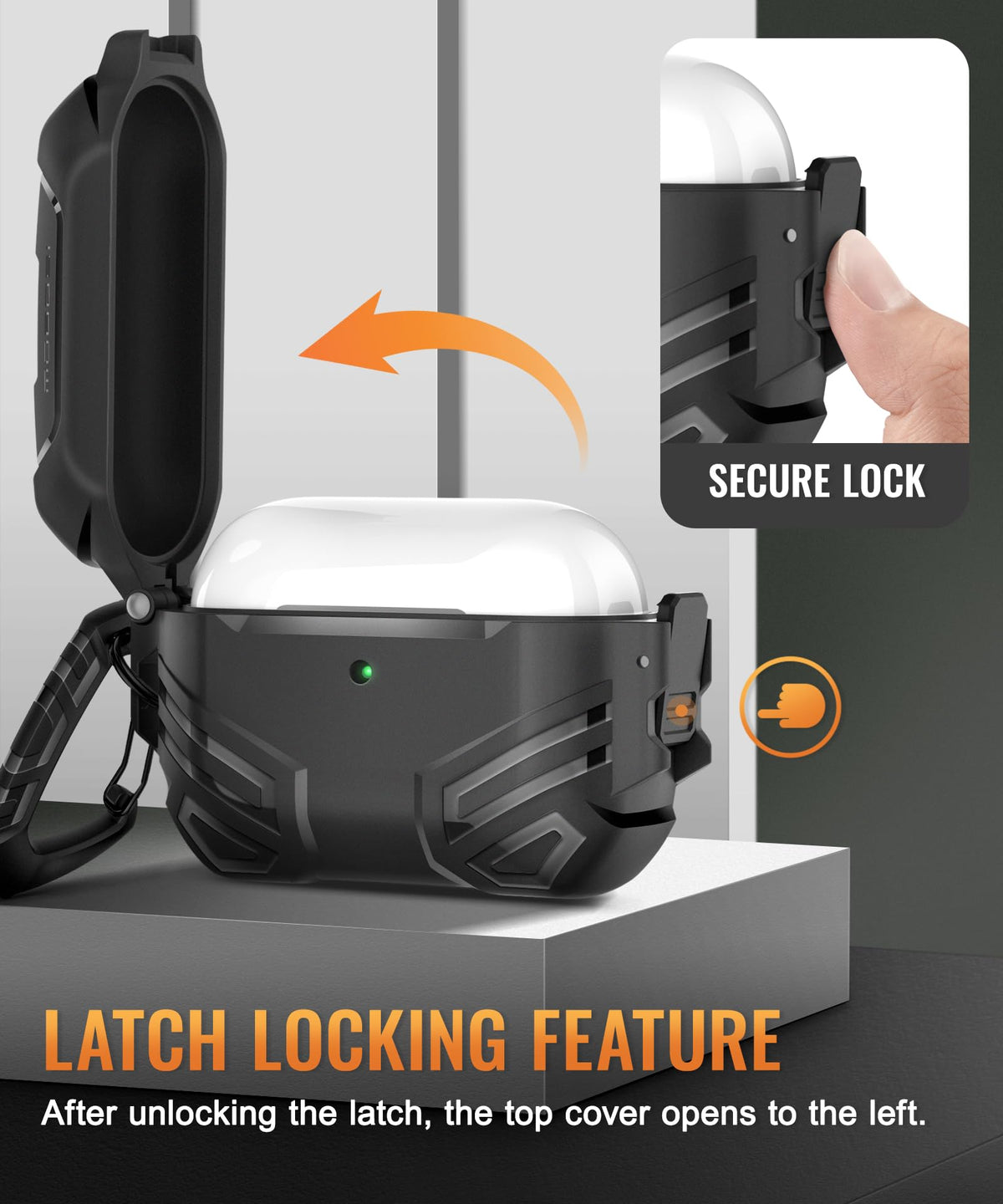 MOBOSI for AirPods Pro 3 Case, Fit for MagSafe, Black | Compatible with AirPods Pro 3rd Gen Cover, Military Grade Protection Shell with Lock, Cleaner Kit&Keychain for Men(2025)