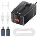 Pawfly Aquarium Air Pump Oxygen Pump for 10-200 Gallon Fish Tanks Buckets Dual Outlet Adjustable Ultra Quiet Aerator Pump with Accessories