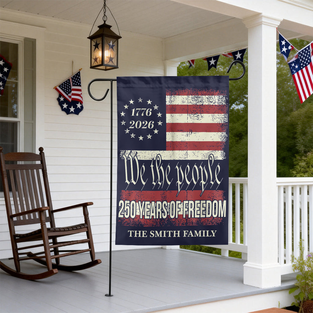 250 Years of Freedom - Personalized America 250th Anniversary Garden Flag