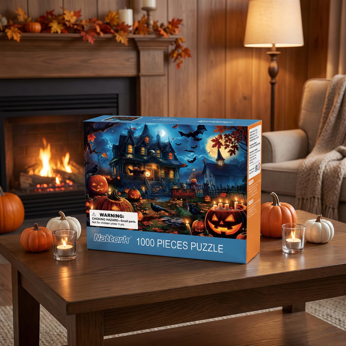 Nattork Jigsaw Puzzle 1000 Pieces for Adults, Halloween Haunted House,Challenging Adult Puzzles for Halloween Decor & Gift