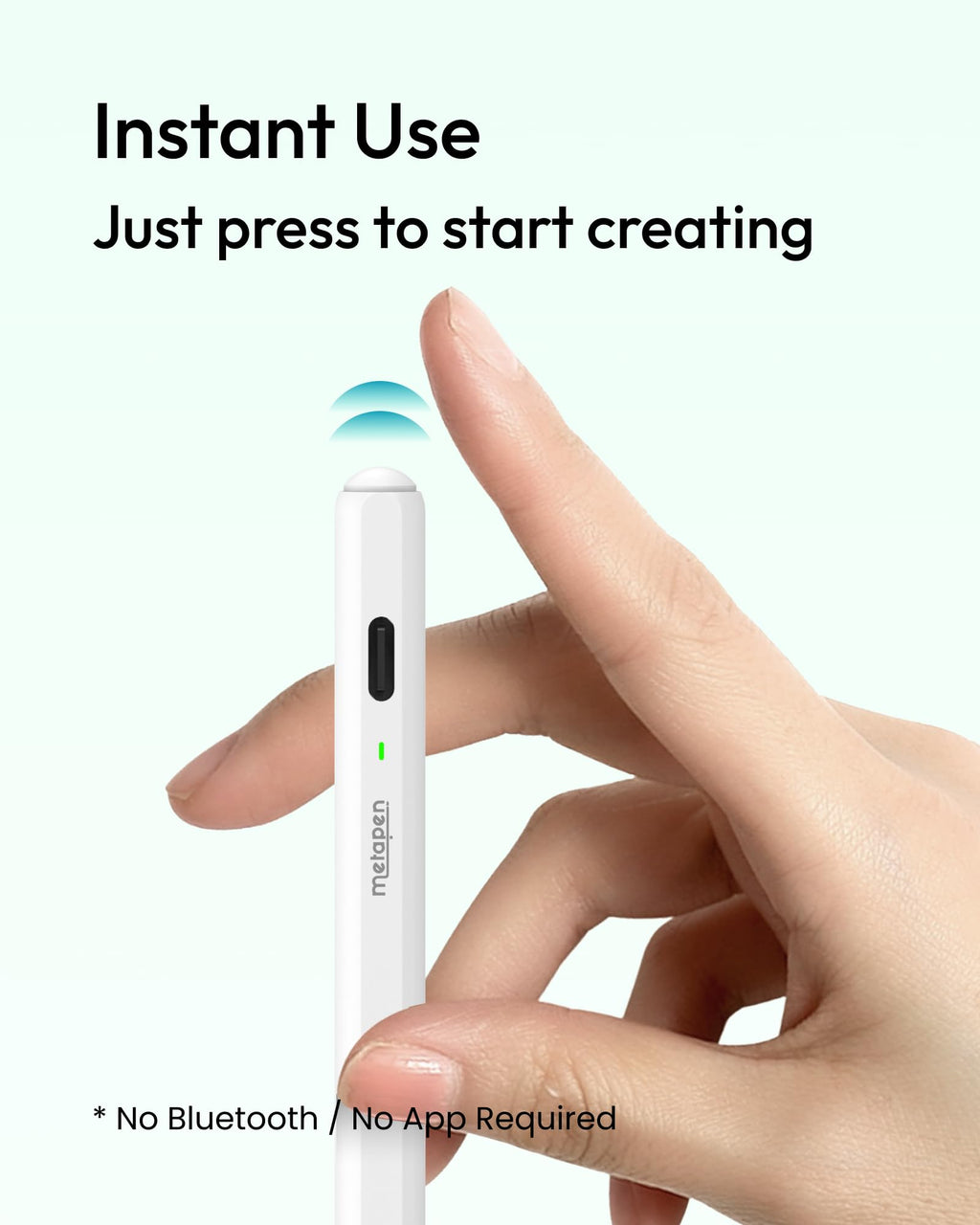 Metapen Pencil Air8 for Apple iPad 2018-2026, 10 Min Faster Charge, Palm Rejection Stylus Pen for iPad a16/11/10/9/8/7/6th Gen, Pro 12.9/11/13-inch M4/M5, Air 3/4/5/M2/M3/M4, Mini 5/6th