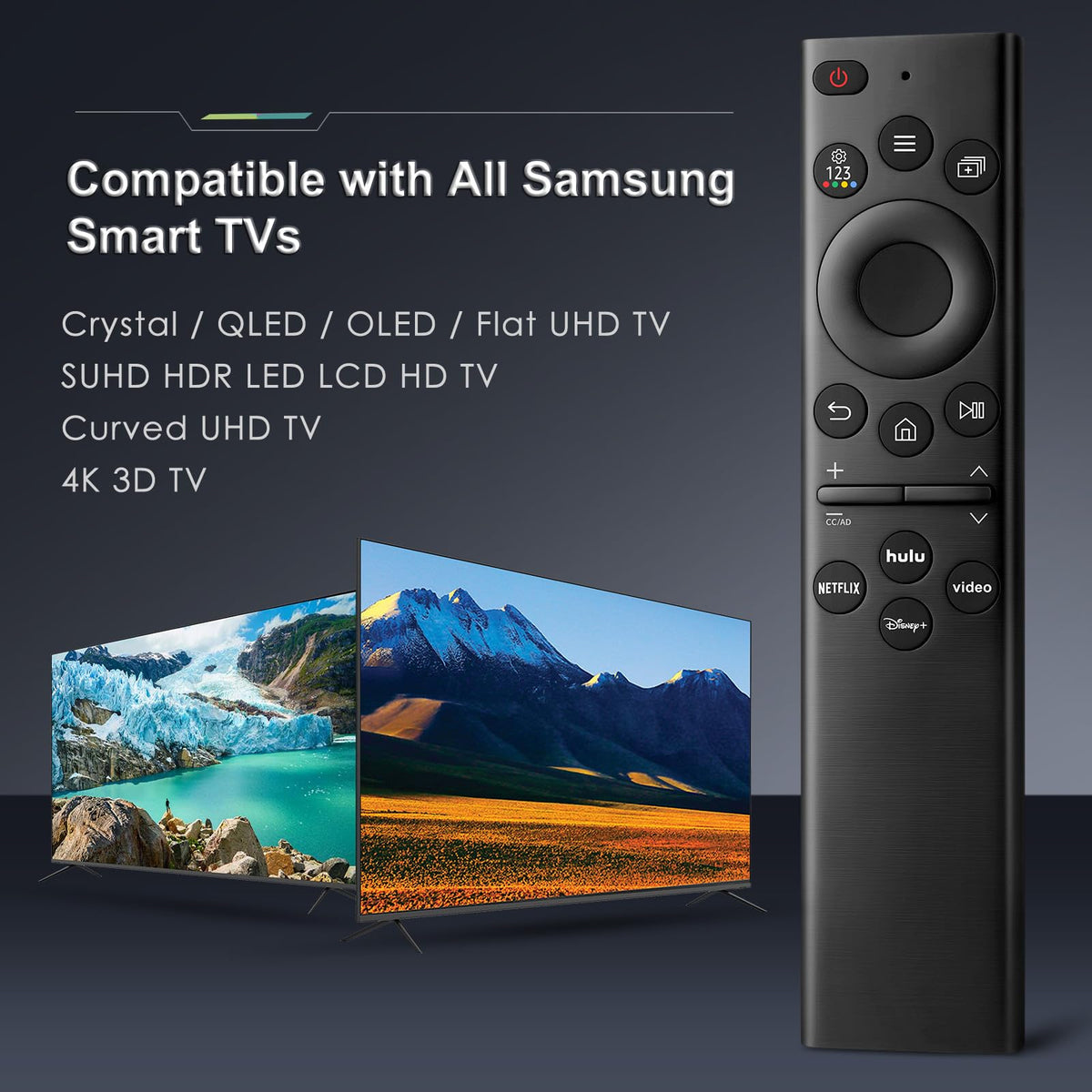 Universal Remote Control Compatible for All Samsung TV LED QLED UHD SUHD HDR LCD Frame Curved Solar HDTV 4K 8K 3D Smart TV Remotes Replacement