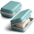 Quatish Leakproof Bar Soap Holder Dish with Lid for Shower, Portable 1 Pack Travel Soap Case Box for Gym, Camping, Hiking, Outdoor Use, Travel Size Toiletries Essentials, Keeps Soap Dry, Blue