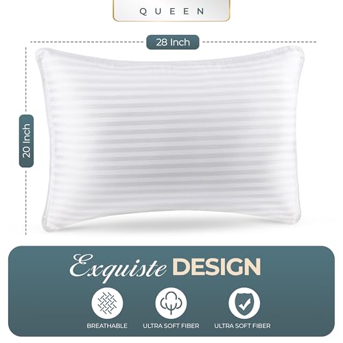 Utopia Bedding Hotel Bed Pillows for Sleeping, Pillows Queen Size Set of 2