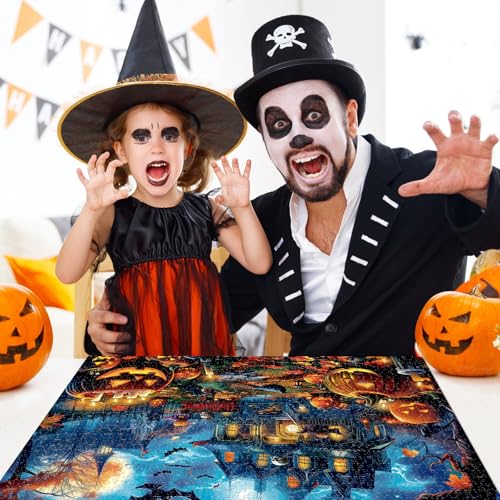Nattork Jigsaw Puzzle 1000 Pieces for Adults, Halloween Haunted House,Challenging Adult Puzzles for Halloween Decor & Gift
