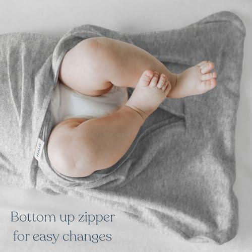 HALO SleepSack Swaddle | Cotton | 1.5 TOG | 68-75°F | 6-12 lbs |Baby Blue | 3-Way Swaddle: Arms In, Hands-to-Face or Arms Out | Double Zipper for Easy Changes | Hip-Healthy Design | Newborn 0-3 Months