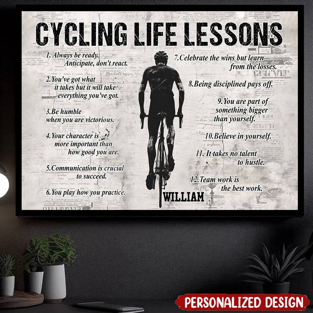 Personalized Cycling Life Lessons Poster / Canvas - Custom Gift For Cycling Lovers
