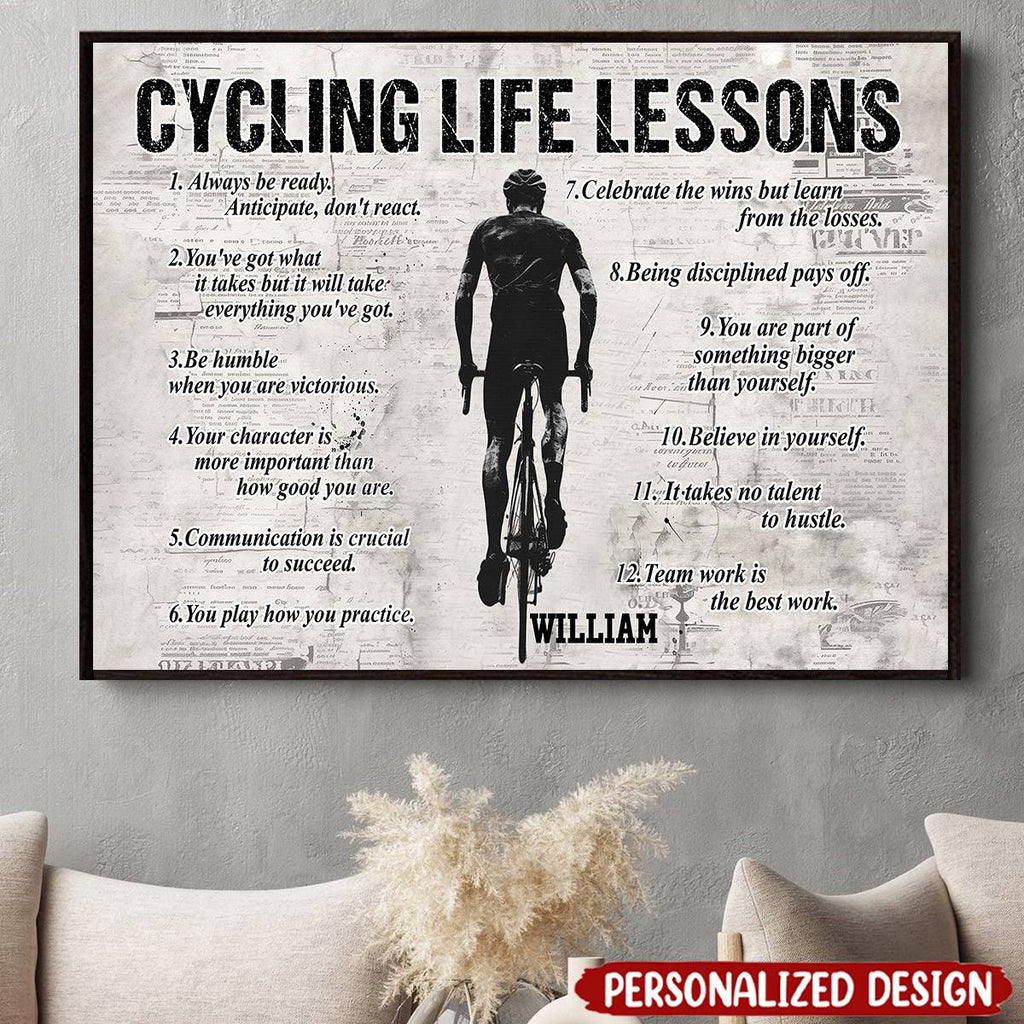 Personalized Cycling Life Lessons Poster / Canvas - Custom Gift For Cycling Lovers