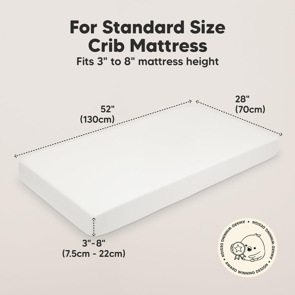 KeaBabies 2pk Organic Cotton Crib Sheets for Boys Girls 52x28, Soft White | Soft Breathable Fitted Crib Mattress Sheet Neutral, Cozy Cover for Baby Bed Set, Toddler Mattress, Cute Prints