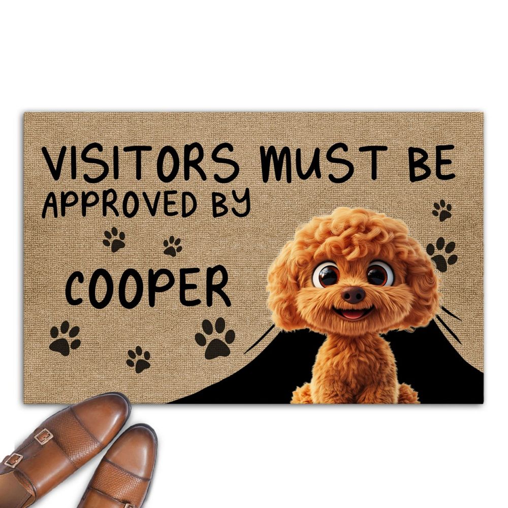 Approved By Dog Cartoon - Personalized Custom Doormat