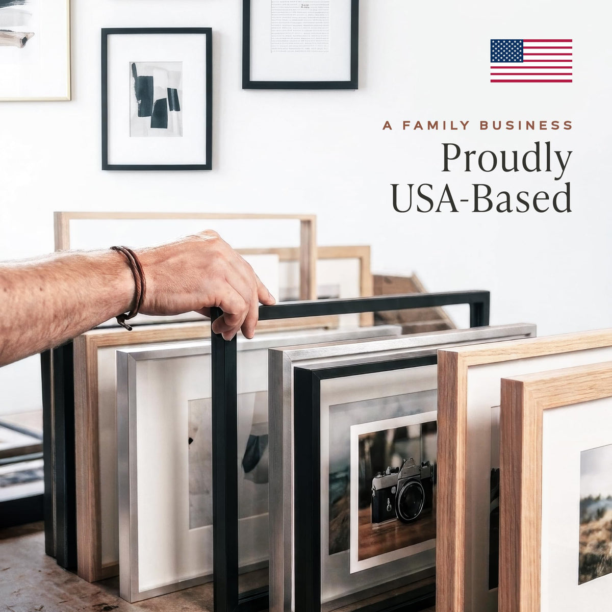 Americanflat 18x24 Poster Frame - Slim Molding - Black | Polished plexiglass front, hangs vertical or horizontal, sawtooth hangers included, secure turn-tab backing