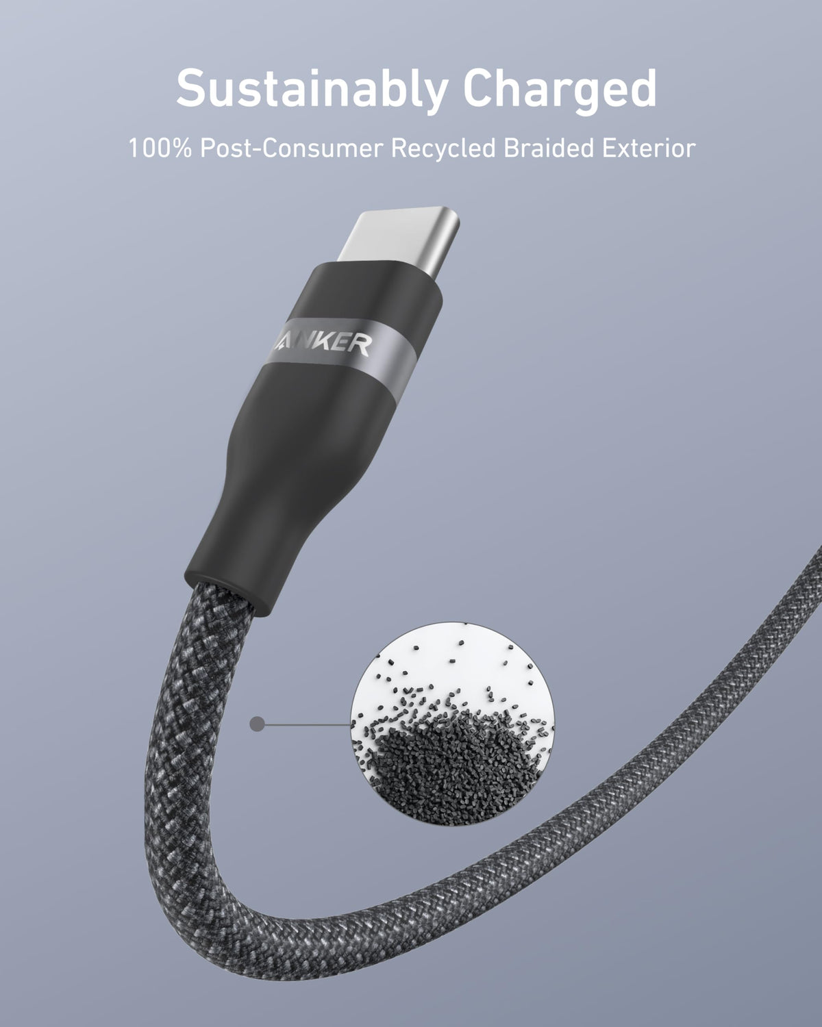 Anker Nano USB A to USB C Cable, CarPlay USB to USB C Cable (3 ft, Balck) | Upcycled-Braided Cord for CarPlay, iPhone 17 / 16 Series, Samsung Galaxy Note20, and More