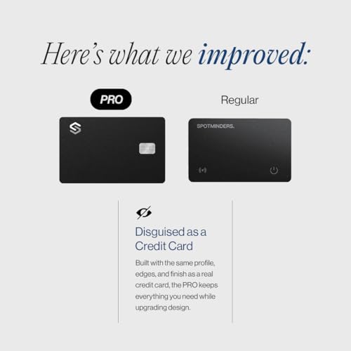SPOTMINDERS Apple MFi Certified Wallet Tracker PRO Works with Apple Find My IP68 Rechargeable Tracking Card for Wallet Luggage Passport 0.07in Slim Credit Card Design Item Finder