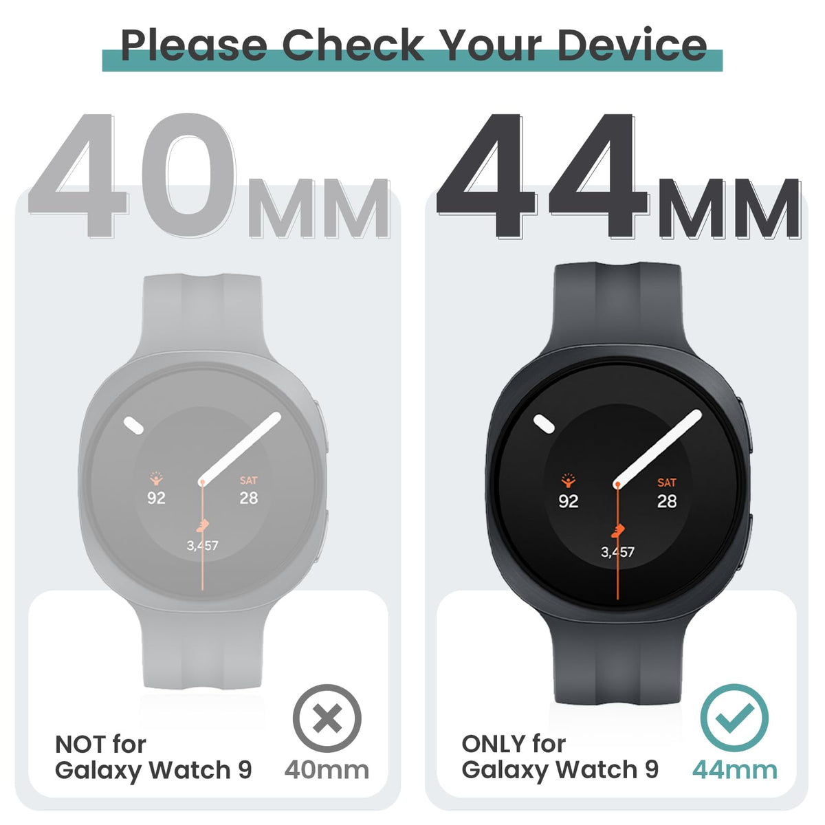 Tensea [5+5Pack for Samsung Galaxy Watch 8/9 Screen Protector Case 44mm | Hard PC Bumper/HD Tempered Glass Protective Film Accessories, Face Cover Set, Galaxy Watch 8/9 44 mm Case for Women Men