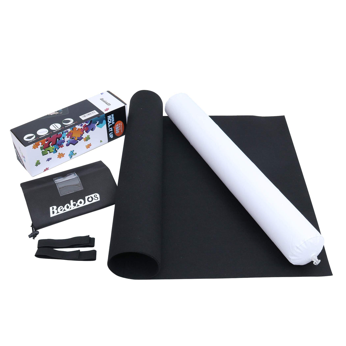 Becko US 1500 Piece Jigsaw Puzzle Mat Roll Up with Drawstring Storage Bag | Felt Rollup Mat for Easy Transport & Storage, Portable Puzzle Board, Puzzles Saver Keeper for Puzzles Up to 1500 Pieces