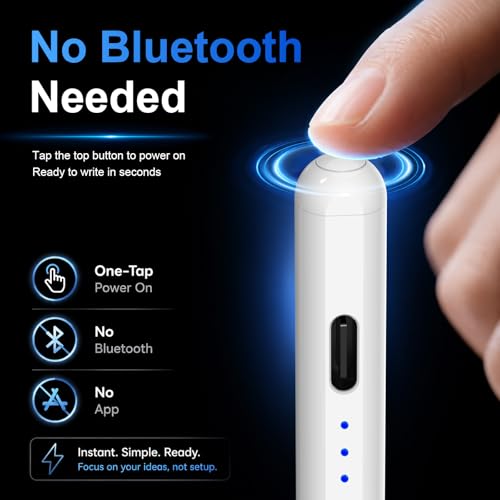 HATOKU Stylus Pen for Apple iPad 2018-2026 Magnetic for Note-Taking Drawing | 15Min Fast Charge iPad Pencil with High Precision, Tilt Sensitivity, Palm Rejection on iPad 6-11/Air/Pro/Mini, No Pairing