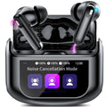 Active Noise Cancelling Ear Buds 48H Wireless Earbuds with Touch Screen | HiFi Stereo Bluetooth Headphones with ENC Noise Cancelling/Transparency Mode, IPX7 Earphones with 5 EQ Modes for iOS Android