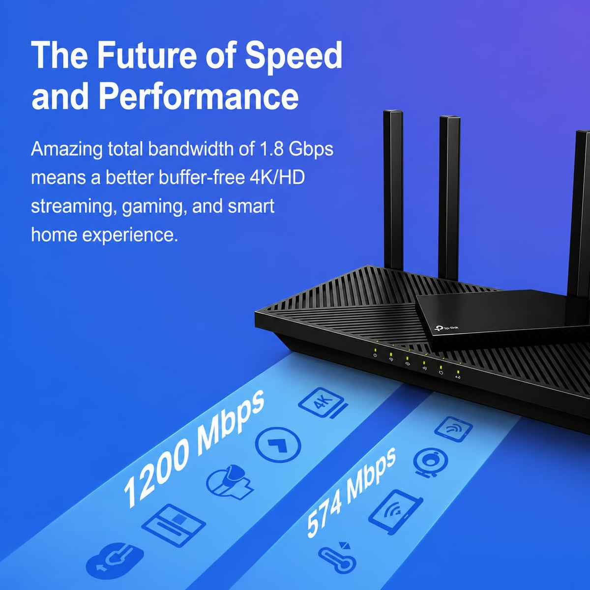 TP-Link AX1800 WiFi 6 Router (Archer AX21 V5) | Dual Band Wireless Internet, Gigabit, Easy Mesh, Works with Alexa - A Certified for Humans Device