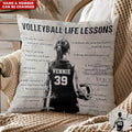 Personalized Volleyball Life Lessons Pillow - Custom Gift For Volleyball Lovers