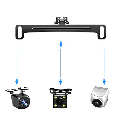 Pixelman Universal Car Rear View Camera License Plate Bracket | Upgraded Full Stainless Steel Backup Camera Mount, Dash Cam Mirror Accessory, Only Installation Holder
