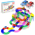 PicassoTiles 100 Piece Magnetic Tiles Race Track Toy Creative Building Set | Ages 3+, premium BPA-free materials, promotes hand eye coordination, sharpens fine motor control, boosts spatial logic skills