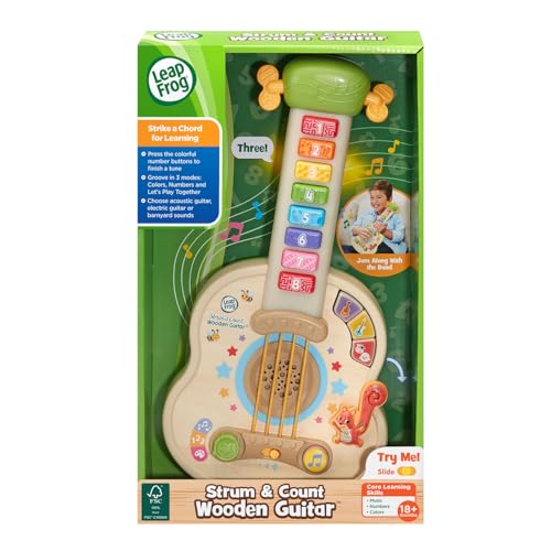 LeapFrog Strum and Count Wooden Guitar, Musical Toddler Toy