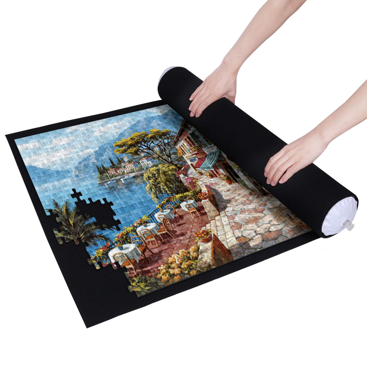 Becko US 1500 Piece Jigsaw Puzzle Mat Roll Up with Drawstring Storage Bag | Felt Rollup Mat for Easy Transport & Storage, Portable Puzzle Board, Puzzles Saver Keeper for Puzzles Up to 1500 Pieces