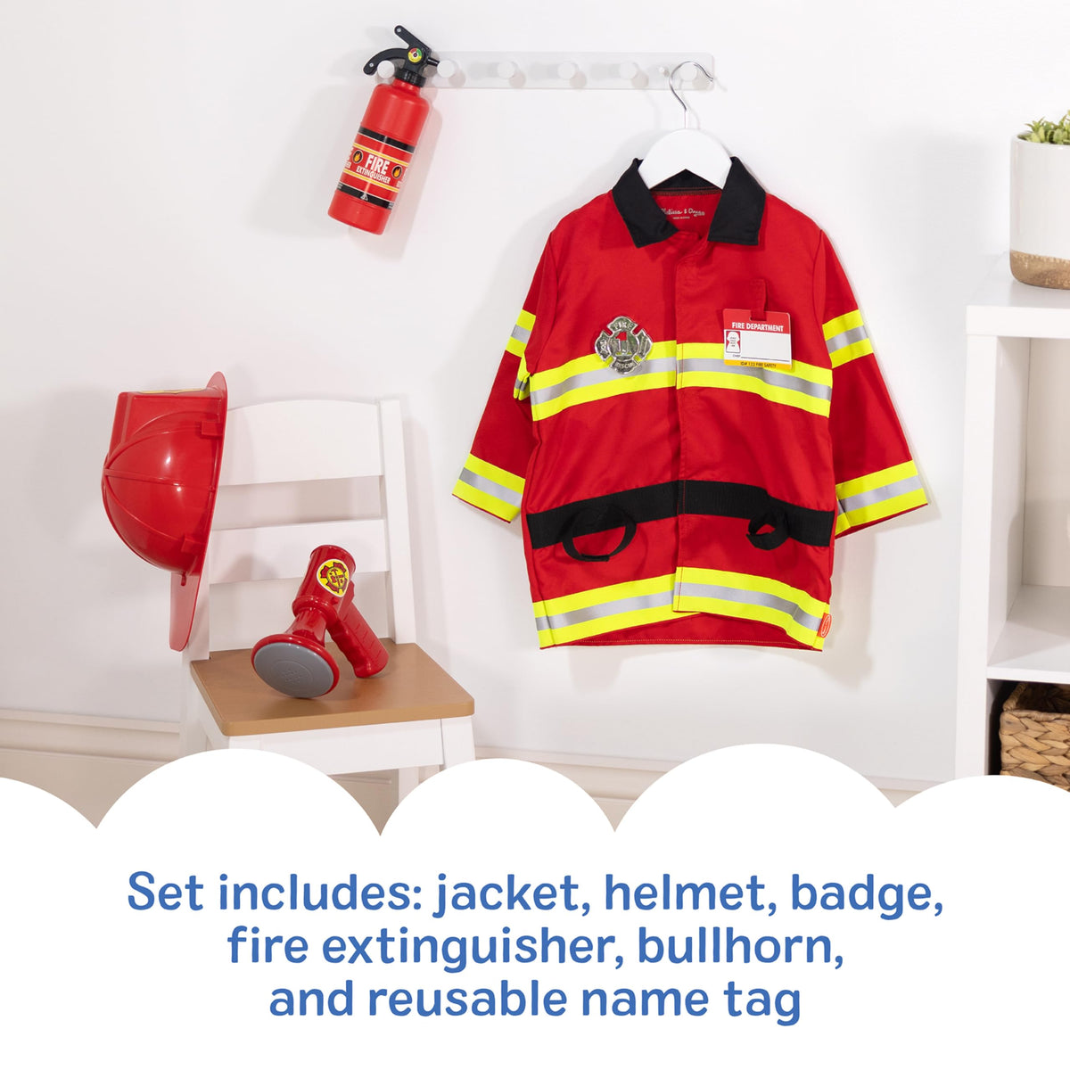 Melissa & Doug Fire Chief Role Play Costume Dress-Up Set