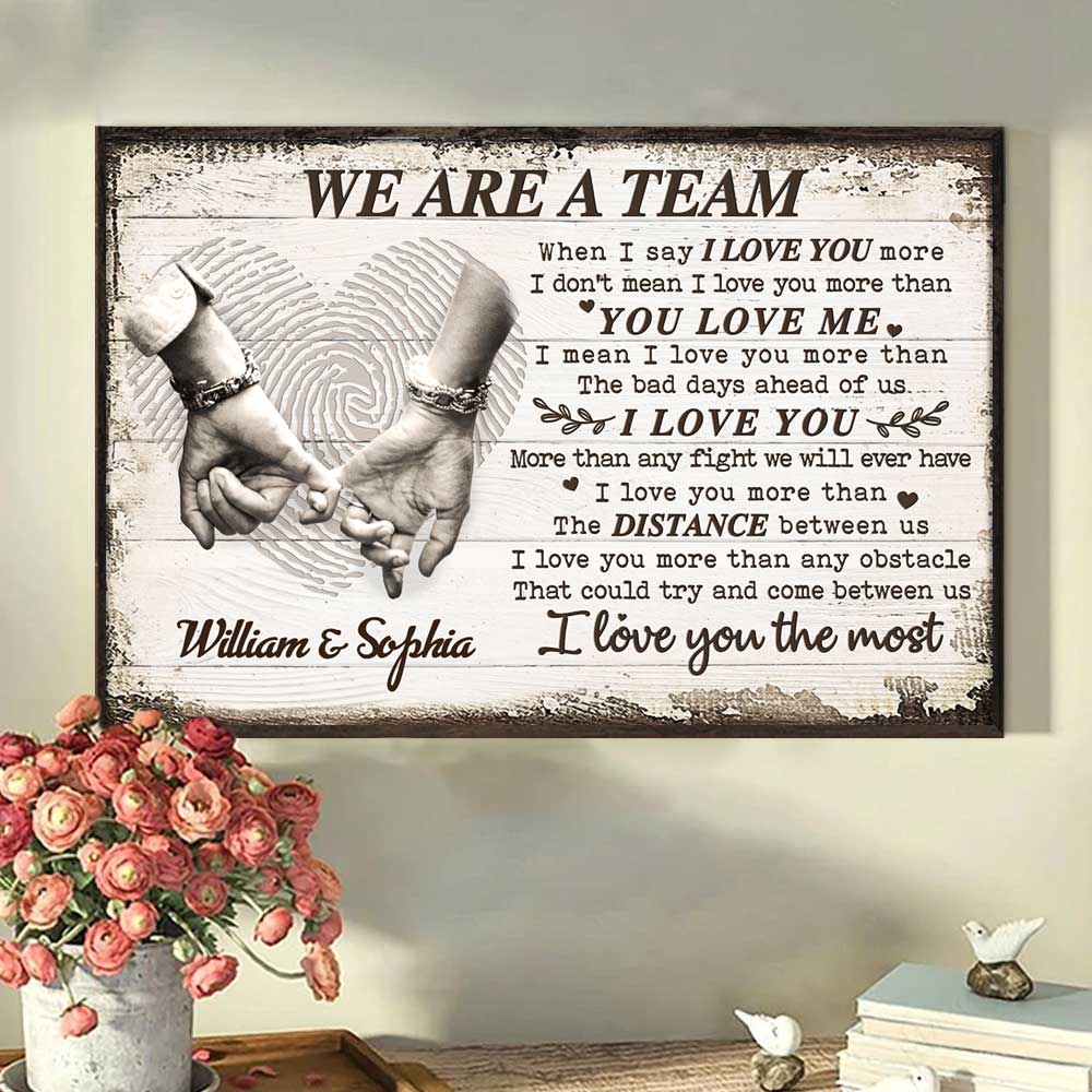 Personalized 'Love You More Than Any Fight' Couple Canvas Wall Art