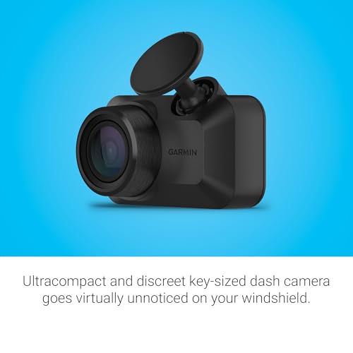 Garmin Dash Cam™ Mini 3, Ultracompact 1080p HD Dash Cam | Records 1080P HD Video with a 140-Degree Field of View, Ultracompact & Key-Sized Dash Cam, Voice Control