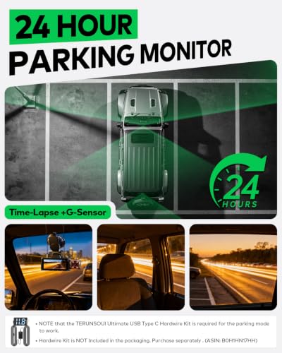 4K+4K+1080P 3 Channel Dash Cam, Free 128GB Card, AProX HD Night Vision | Dash Cam Front and Rear with Cabin, 5.8GHz WiFi6 - up to 20MB/s, App, GPS, G-Sensor, 24H Parking Mode, Support 512GB Max