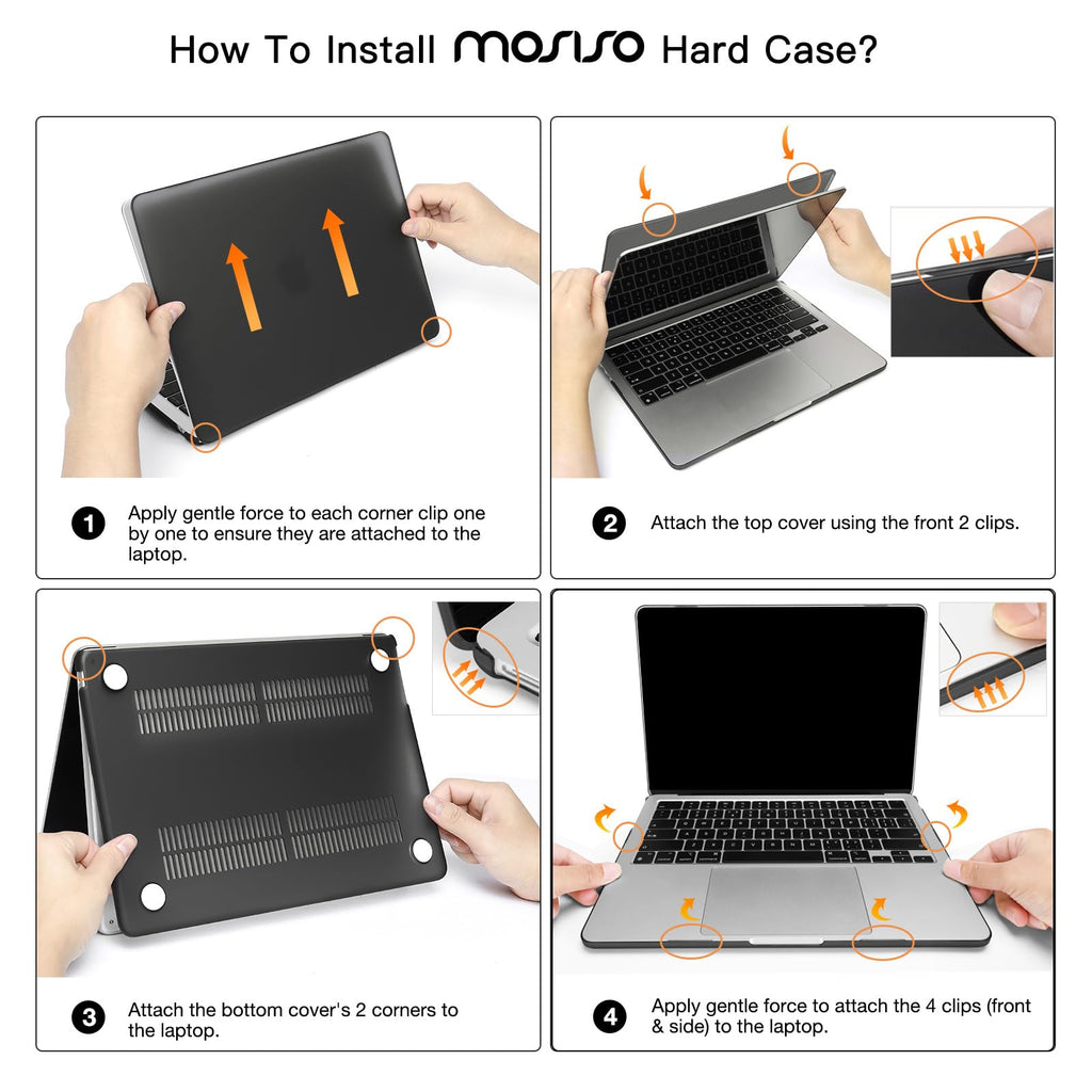 MOSISO Compatible with MacBook Air 13 inch Case M5 2026 M4 M3 M2 2025-2022 | A3449 A3240 A3113 A2681, Hard Shell&Keyboard Cover&Screen Film&Type C for MacBook Air 13.6 inch Case, Crystal Clear