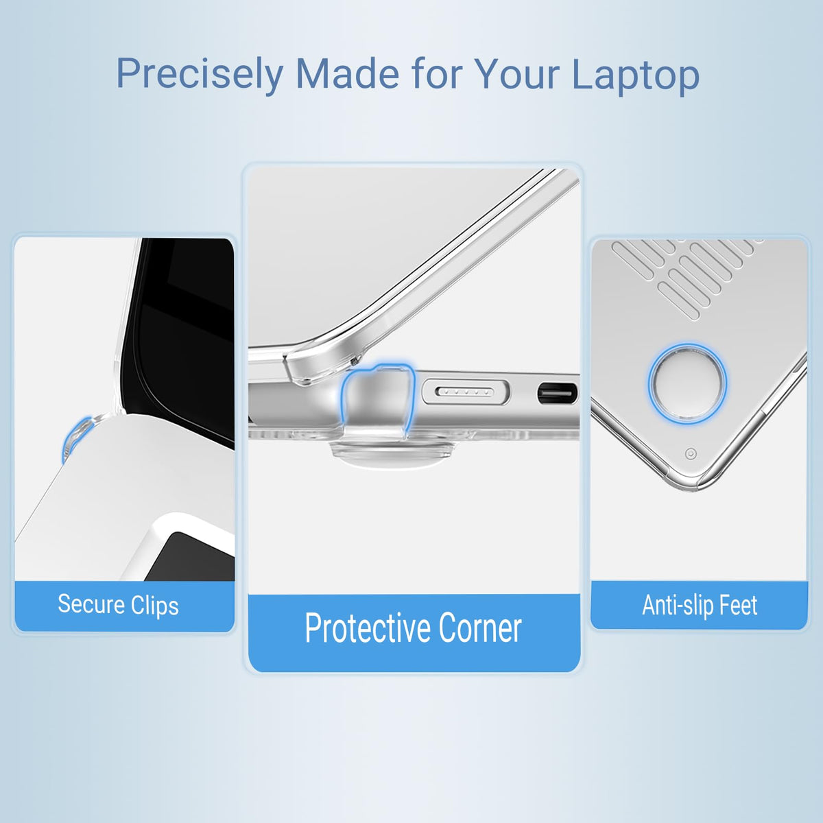 MOSISO Compatible with MacBook Air 13 inch Case M5 2026 M4 M3 M2 2025-2022 | A3449 A3240 A3113 A2681, Hard Shell&Keyboard Cover&Screen Film&Type C for MacBook Air 13.6 inch Case, Crystal Clear